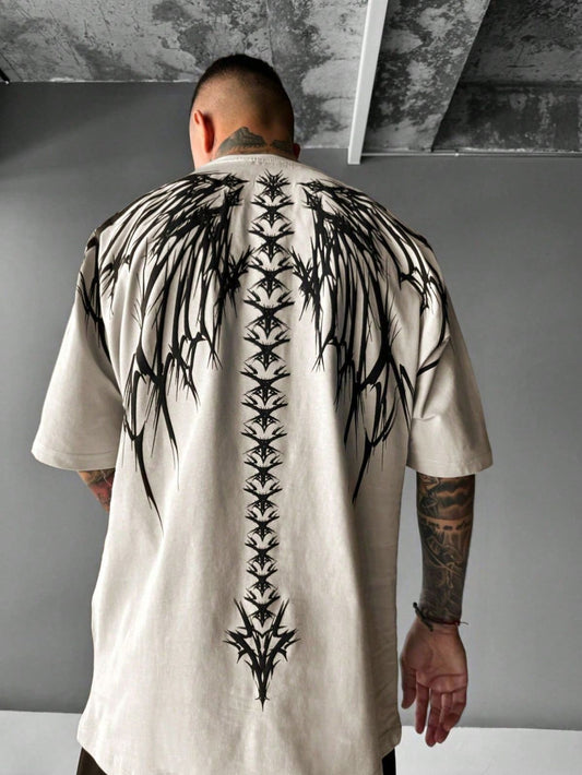 White t-shirt with black spine wings